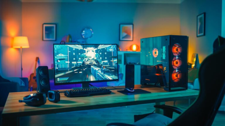 Gaming Room with a Desk in Wood